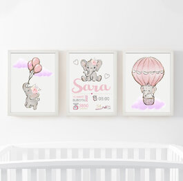 Elephant Baby Girl Set