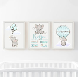 Elephant Baby Boy Set