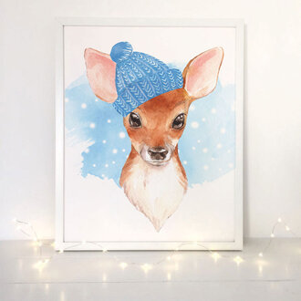 Winter Baby Deer 