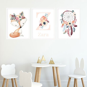 Boho Flower Letter Set