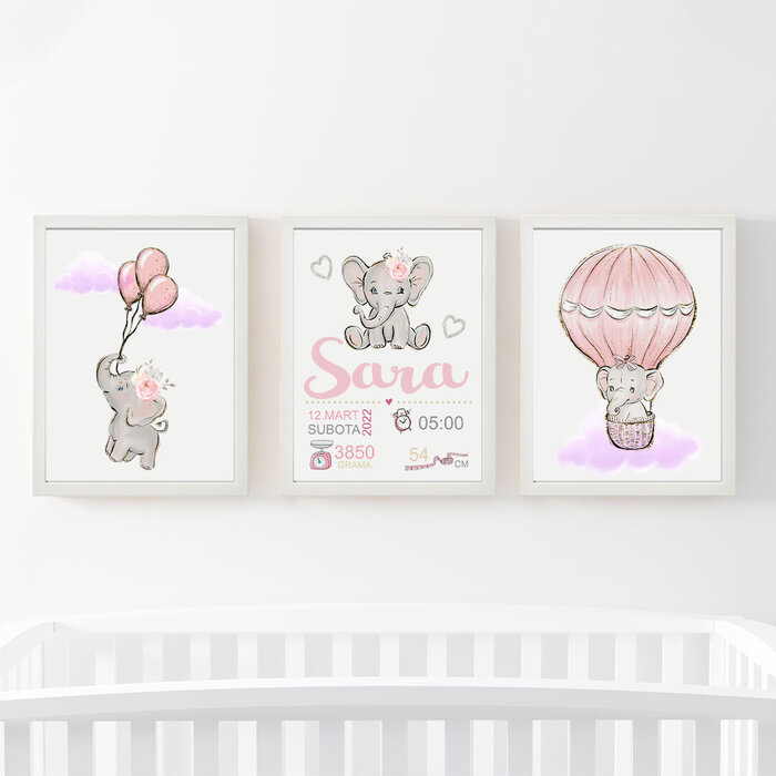 Elephant Baby Girl Set